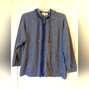 CD Daniels women's size 2X Athletic Hoodie Jacket Blue/Gray Paint Brush Pattern